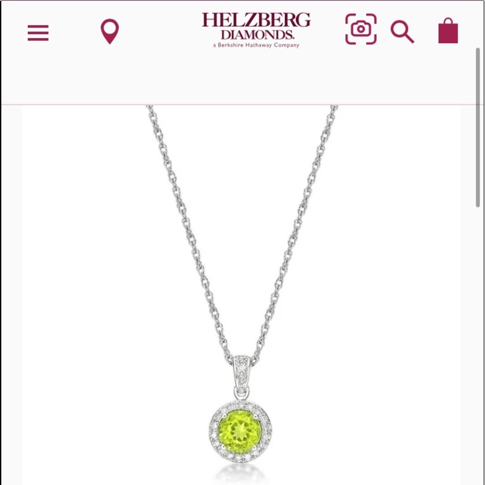 NWT Helzberg diamonds peridot/ diamond necklace !